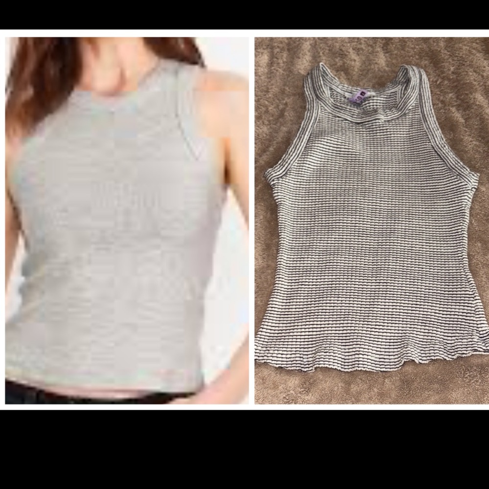 Zara Trafaluc Striped Ribbed Black and White Sleeveless Top, size: M in EUC.